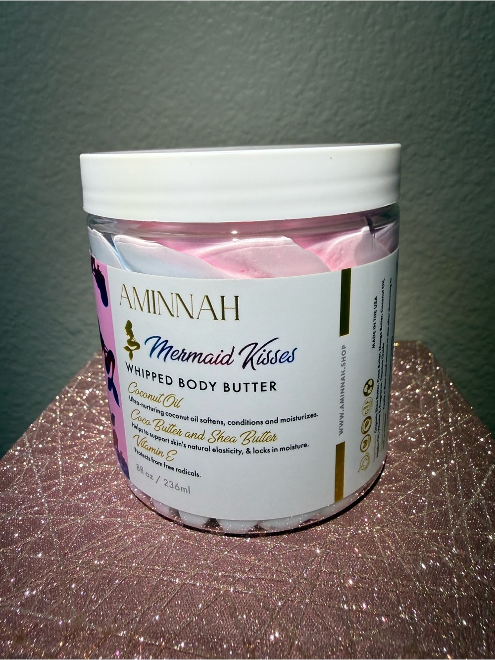 AMINNAH Mermaid Kisses Whipped Body Butter - Pink